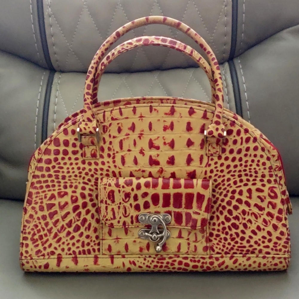 Poesis Croc Leather Handbag